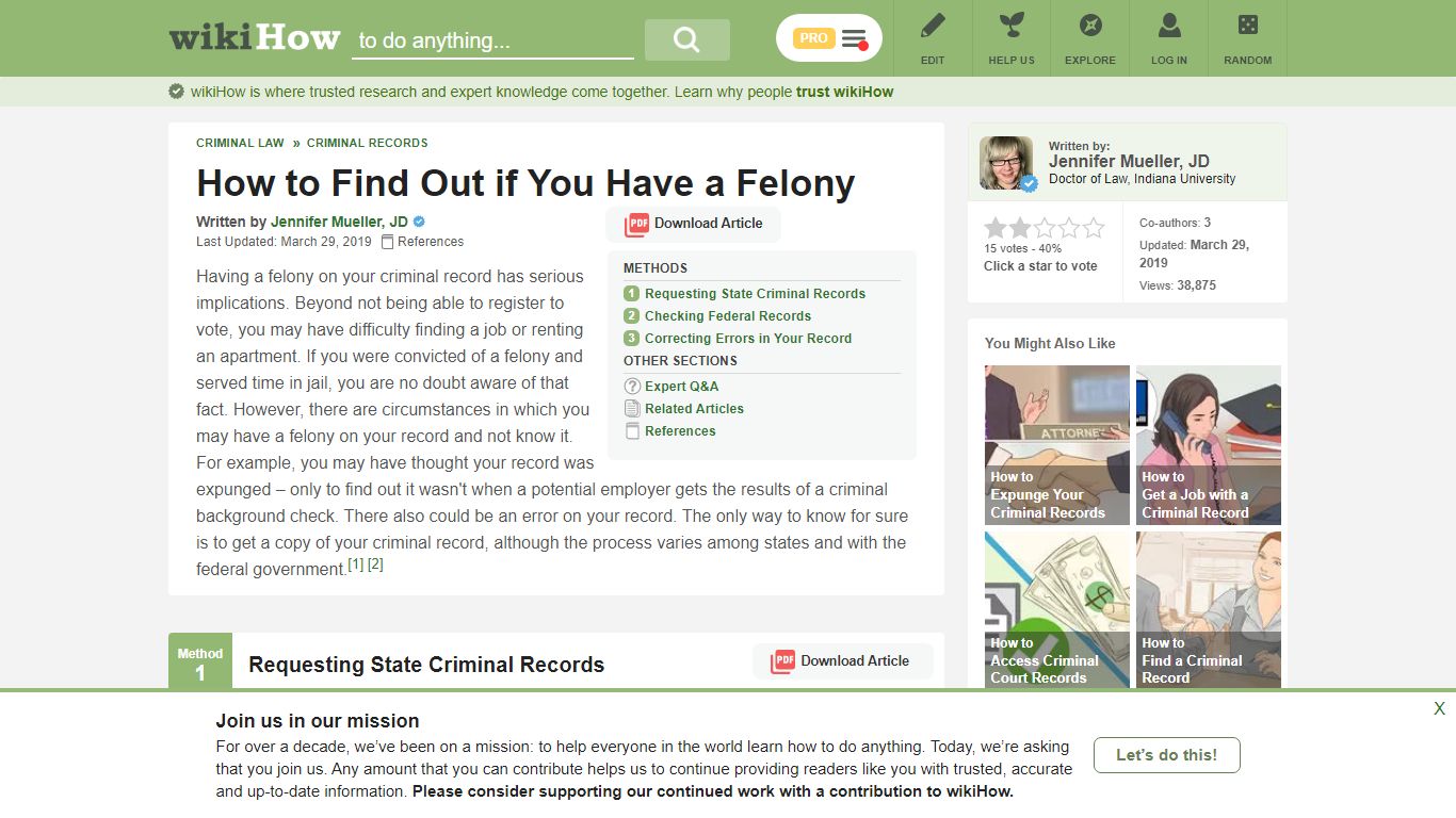 3 Ways to Find Out if You Have a Felony - wikiHow